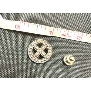 John Hardy Sterling Silver 925 Dot Floral Round Lapel Pin Tie Tack JH Logo